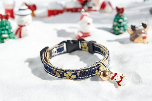 blue pet collar breakaway with cute bell